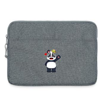Chapeau Panda - Sacoche pour ordinateur portable 15 pouces - gris chiné - Devant