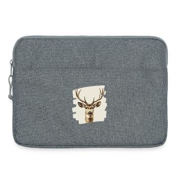 Deer with antlers - Laptop bag 15" - heather grey - Front