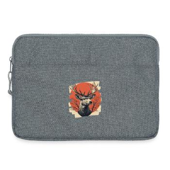 Deer with antlers - Laptop bag 15" - heather grey - Front
