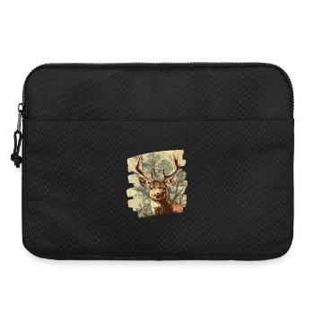 Deer with antlers - Laptop bag 15" - black - Front