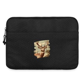 Deer with antlers - Laptop bag 15" - black - Front