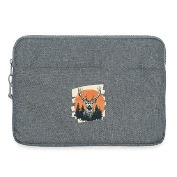 Deer with antlers - Laptop bag 15" - heather grey - Front