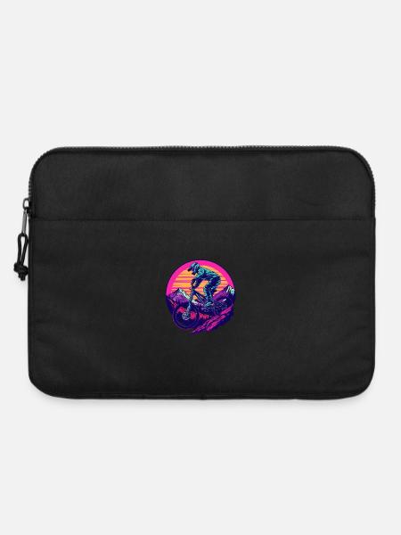 Mountainbiken Vaporwave - Laptoptasche 15" - Schwarz