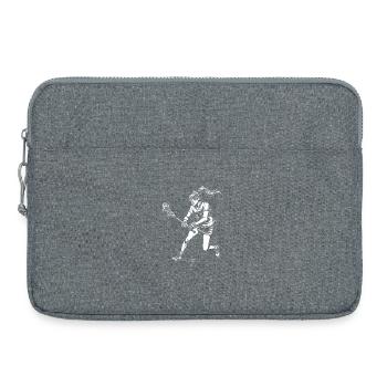 Joueuse de crosse - Sacoche pour ordinateur portable 15 pouces - gris chiné - Devant