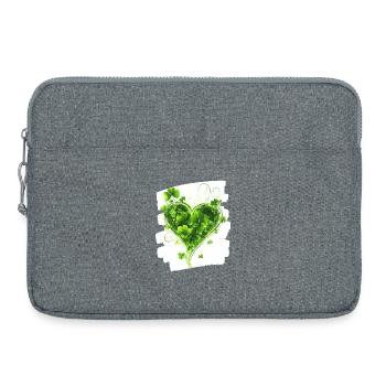 St. Patrick's Day Shamrock Heart - Laptop bag 15" - heather grey - Front