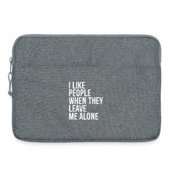 J’aime les gens quand ils me laissent tranquille - Sacoche pour ordinateur portable 15 pouces - gris chiné - Devant