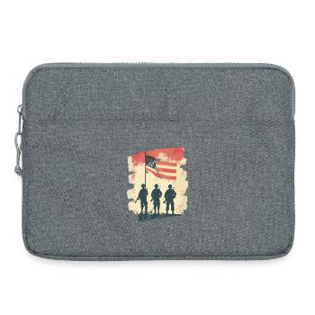 États-Unis 4 - Sacoche pour ordinateur portable 15 pouces - gris chiné - Devant