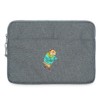 Patins à glace Hamster - Sacoche pour ordinateur portable 15 pouces - gris chiné - Devant