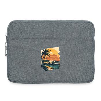Plage d’Hawaï - Sacoche pour ordinateur portable 15 pouces - gris chiné - Devant