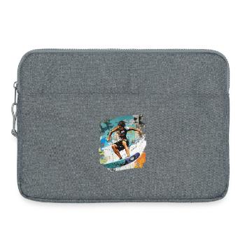 Surfergirl,Surfer,Surfeur Design,Chemise de surf,Wellenr - Sacoche pour ordinateur portable 15 pouces - gris chiné - Devant
