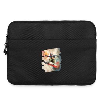 Snowboarder poudreuse - Sacoche pour ordinateur portable 15 pouces - noir - Devant