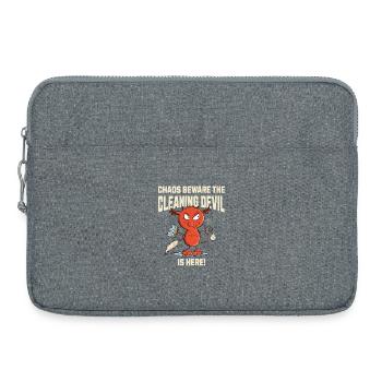 drôle de démon de nettoyage nettoyant disant - Sacoche pour ordinateur portable 15 pouces - gris chiné - Devant