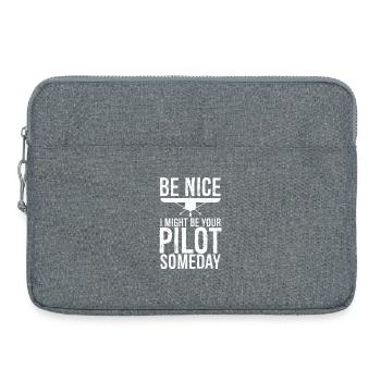 sois gentil, je pourrais être ton pilote un jour - Sacoche pour ordinateur portable 15 pouces - gris chiné - Devant