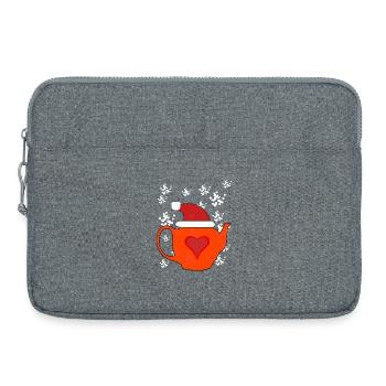 Winterzeit Tee Schnee Teekanne heiß Getränke Xmas - Laptoptasche 15" - Grau meliert - Vorne