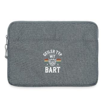 guy with beard beard barber full beard - Laptop bag 15" - heather grey - Front