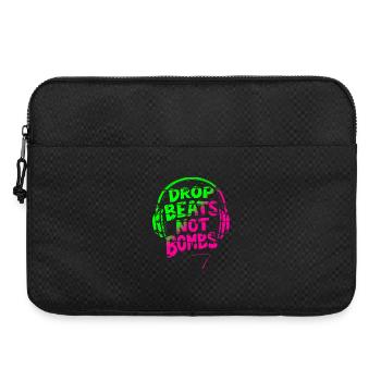 Drop Beats Not Bombs green pink - Laptop bag 15" - black - Front