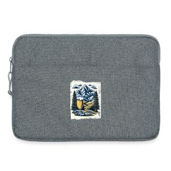 Bergpanorama mit Bierglas - Laptoptasche 15" - Grau meliert - Vorne