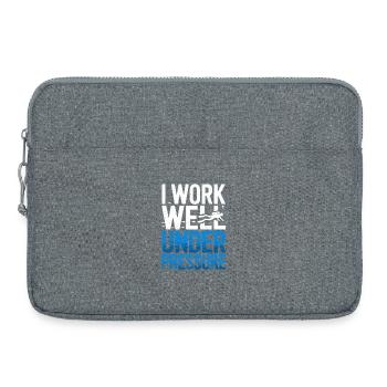 Plongée Je travaille bien sous pression Plongeur Plongée - Sacoche pour ordinateur portable 15 pouces - gris chiné - Devant