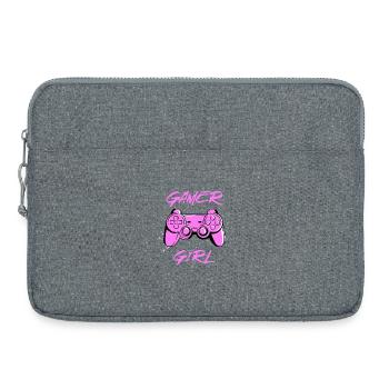 Fille joueuse - Sacoche pour ordinateur portable 15 pouces - gris chiné - Devant