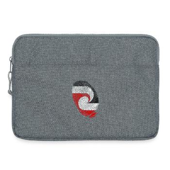 Empreintes digitales du drapeau maori, Nouvelle-Zélande - Sacoche pour ordinateur portable 15 pouces - gris chiné - Devant
