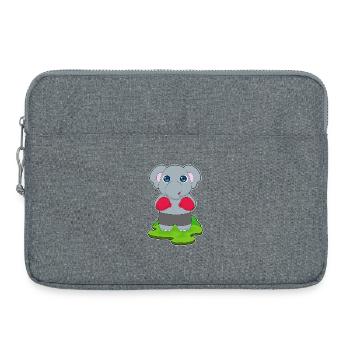 Elephant Boxer Boxing Gloves Boxing - Laptop bag 15" - heather grey - Front