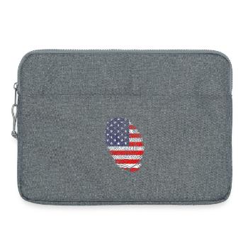 Empreintes digitales du drapeau américain - Sacoche pour ordinateur portable 15 pouces - gris chiné - Devant