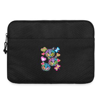 Chats Chat Rétro Papillons Coeur Vintage - Sacoche pour ordinateur portable 15 pouces - noir - Devant