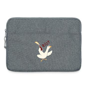Rioting Goose T-Shirt – Fun & Quirky Graphic - Laptop bag 15" - heather grey - Front