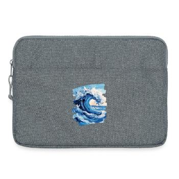 Waves and sea - Laptop bag 15" - heather grey - Front
