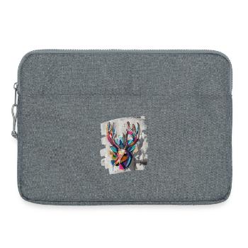 Deer with antlers - Laptop bag 15" - heather grey - Front