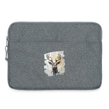 Deer with antlers - Laptop bag 15" - heather grey - Front