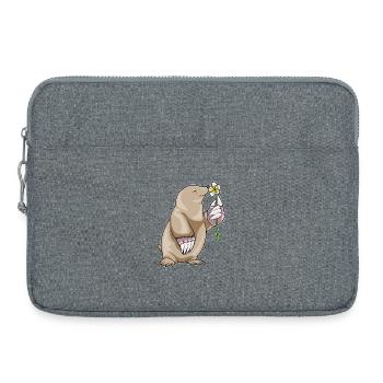 Mole Plumeria - Laptop bag 15" - heather grey - Front