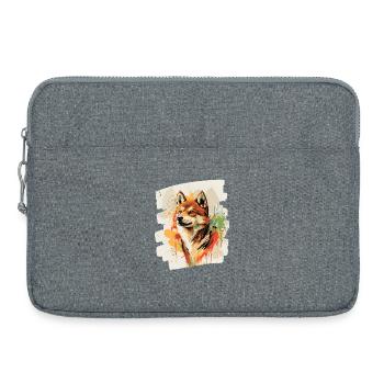 Shiba Inu - Laptoptasche 15" - Grau meliert - Vorne