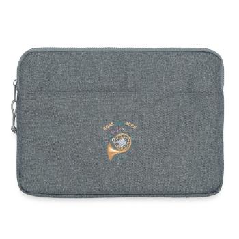 Le corniste aime le cor Jouer du cor français dans l’orchestre - Sacoche pour ordinateur portable 15 pouces - gris chiné - Devant