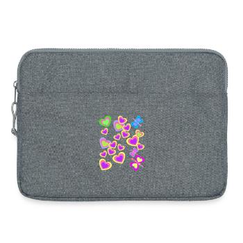 Kids Summer Retro Butterflies Heart - Laptop bag 15" - heather grey - Front