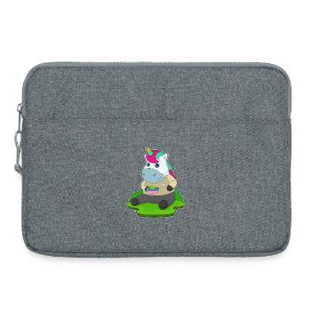 Einhorn Koch Schüssel Kochen - Laptoptasche 15" - Grau meliert - Vorne