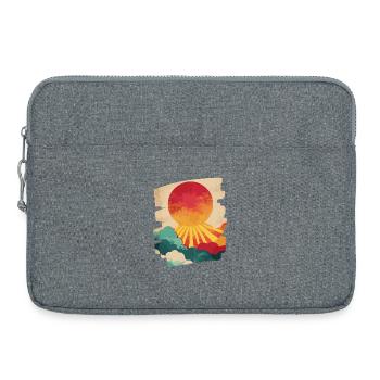 Coucher de soleil sur les palmiers d’été - Sacoche pour ordinateur portable 15 pouces - gris chiné - Devant