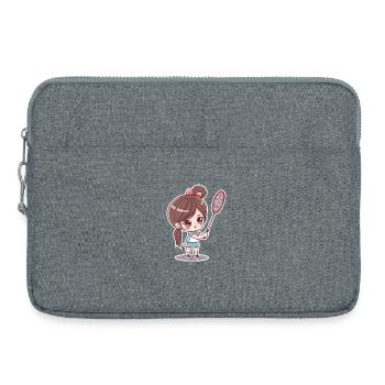 Bande dessinée de joueur de badminton - Sacoche pour ordinateur portable 15 pouces - gris chiné - Devant