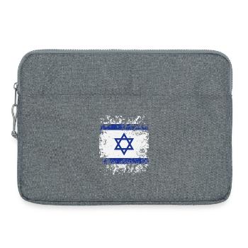 Israeli Pride, Israel Flag - Laptop bag 15" - heather grey - Front