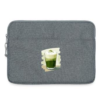 Matcha Latte Lover Thé vert - Sacoche pour ordinateur portable 15 pouces - gris chiné - Devant
