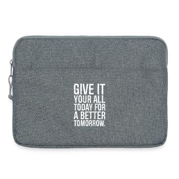 give it your all today for a better tomorrow - Laptop bag 15" - heather grey - Front