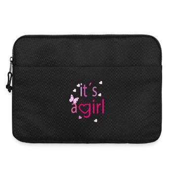 It’s a Girl – Fröhliche Typografie mit Herz - Laptoptasche 15" - Schwarz - Vorne