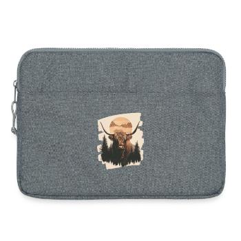 Schottisches Hochlandrind - Laptoptasche 15" - Grau meliert - Vorne