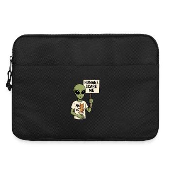 Alien Extraterrestre avec de l’humour - Les humains me font peur - Sacoche pour ordinateur portable 15 pouces - noir - Devant