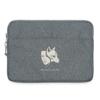 Dual Mask: Human & Animal - Two Faces One Soul - Laptop bag 15" - heather grey - Front