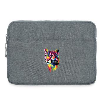 Panther Leopard Raubkatze Süße Großkatze Katzen - Laptoptasche 15" - Grau meliert - Vorne