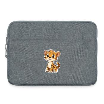Guépard mignon - Sacoche pour ordinateur portable 15 pouces - gris chiné - Devant