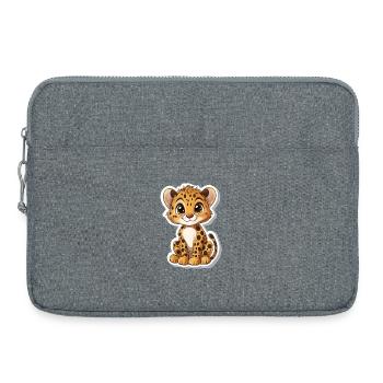 Guépard mignon - Sacoche pour ordinateur portable 15 pouces - gris chiné - Devant