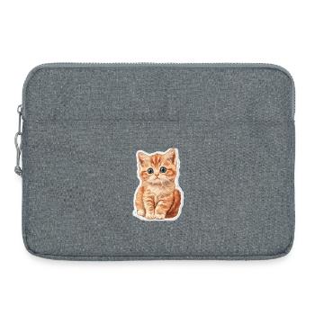 Süsse Katze Kätzchen - Laptoptasche 15" - Grau meliert - Vorne
