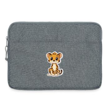 Guépard mignon - Sacoche pour ordinateur portable 15 pouces - gris chiné - Devant